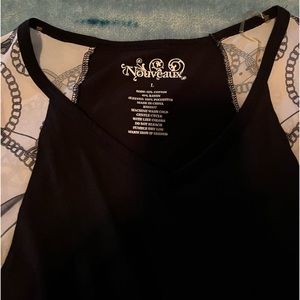 Women dress tee size large black with white sleeves